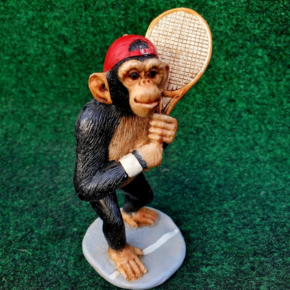 VTG Collek Monkey Tennis Player Resin Figure 5" Tall Baseball Cap Thailand - Picture 8 of 8
